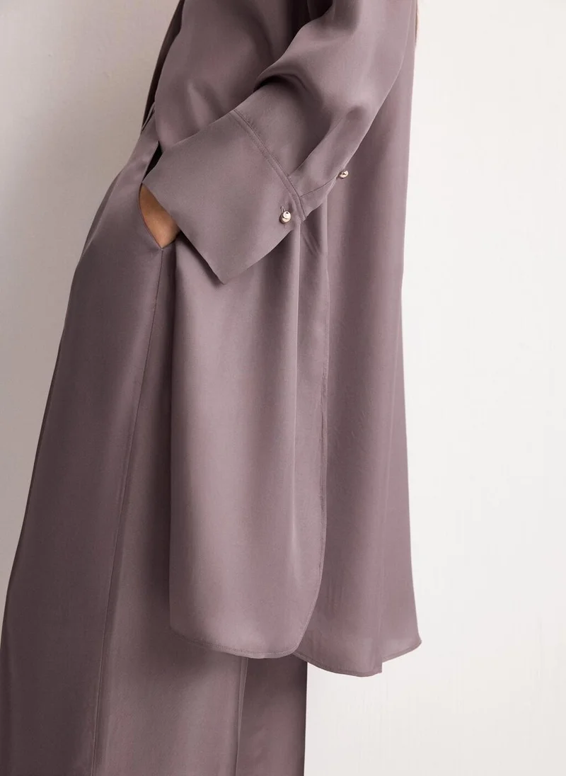 Mango  Long shirt with stand collar for Women | Best Price UAE